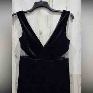 Luxurious Ease Black Velvet Straight Leg Jumpsuit